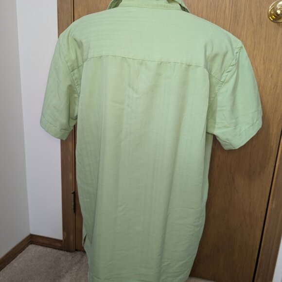 Steve & Barry's Button Up Shirt green Made in Jordan Men's Size Medium - Picture 3 of 5
